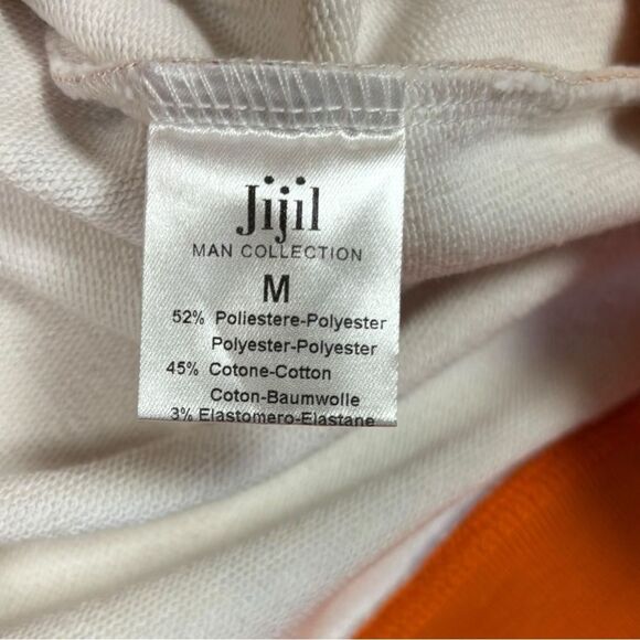 Jijil Made in Italy Floral Orange Crewneck Sweater sz Medium Tropical Retro Luxe - Picture 7 of 7